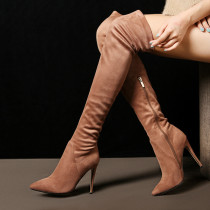 Arden Furtado Fashion Women's Shoes Winter Pointed Toe Stilettos Heels Zipper pure color Sexy Elegant Ladies Boots