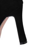 Arden Furtado Fashion Women's Shoes Winter Pointed Toe Stilettos Heels  apricot Zipper pure color Waterproof Short Boots