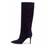 Arden Furtado Fashion Women's Shoes Winter Pointed Toe Stilettos Heels pure color brown grey Elegant Ladies Boots Big size 45