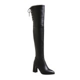 Arden Furtado Fashion Women's Shoes Winter Pointed Toe Chunky Heels Zipper Elegant sexy Ladies Boots Over The Knee High Boots