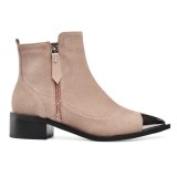 Arden Furtado Winter   Fashion Trend Women's Shoes Pointed Toe apricot Short Boots Concise Sexy Elegant Ladies Boots pure color Zipper