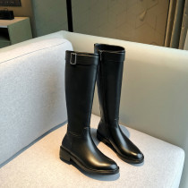 Arden Furtado Fashion Women's Shoes Winter Sexy Elegant Ladies Boots pure color Round Toe zipper Knee High Boots Leather