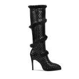 Arden Furtado Fashion Women's Shoes Winter  Pointed Toe Stilettos Heels Zipper Concise Mature Classics Knee High Boots