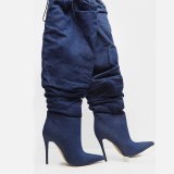 Arden Furtado Fashion Women's Shoes Winter  Pointed Toe Stilettos Heels  Sexy Elegant Ladies Boots  pure color Half Boots