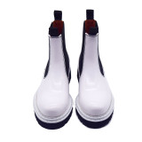  Arden Furtado Fashion Women's Shoes Winter Sexy Elegant Ladies Boots Classics pure color White Leather Slip-on Short Boots
