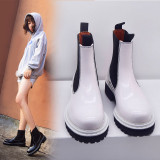  Arden Furtado Fashion Women's Shoes Winter Sexy Elegant Ladies Boots Classics pure color White Leather Slip-on Short Boots