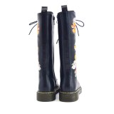 Arden Furtado Fashion Women's Shoes Winter  Sexy Elegant Ladies Boots Embroidery Round Toe Concise Knee High Boots Leather