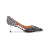 Arden Furtado Summer Fashion Women's Shoes Mature Pointed Toe Classics concise shoes Silver Stilettos Heels Zipper Slip-on Shallow