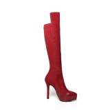 Arden Furtado Winter  Fashion Trend Women's Shoes red  Sexy Elegant Ladies Boots pure color Zipper Women's Boots Leather Classics