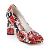 Arden Furtado Summer Fashion Trend Women's Shoes Flower red  Chunky Heels Slip-on  Pumps Concise Mature Office Lady Party Shoes