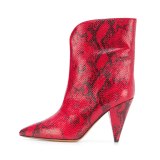 Arden Furtado Fashion Women's Shoes Winter Pointed Toe Elegant Ladies Boots pure color Slip-on Strange Style Heels Half Boots