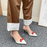 Arden Furtado Summer Fashion Trend Women's Shoes Concise Pointed Toe Sweet Stilettos Heels pure color red Sandals