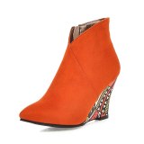 Arden Furtado Fashion Women's Shoes Winter orange Sexy Elegant Ladies Boots Classics Concise pure color Zipper Short Boots