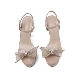 Arden Furtado Summer Fashion Trend Women's Shoes nude  New Sexy Elegant Narrow Band pure color Waterproof Buckle Sandals
