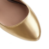 Arden Furtado Spring Fashion Women's Shoes round Toe Stilettos Heels Slip-on gold Pumps Platform Party Shoes extreme heels 30cm