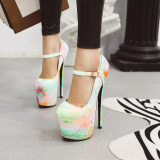 Arden Furtado Summer Fashion Trend Women's Shoes pink yellow Party Shoes Pointed Toe Stilettos Heels Buckle Pumps Big size 50