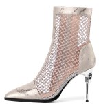 Arden Furtado Summer Fashion Trend Women's Shoes Pointed Toe Classics Stilettos Heels  Concise Zipper Cool boots  Short Boots