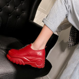 Arden Furtado Spring And autumn Fashion Women's Shoes pure color white red Zipper Mature Zipper Round Toe Classics Leisure