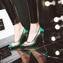 Arden Furtado Summer Fashion Trend Women's Shoes Pointed Toe Concise PVC Stilettos Heels   Sexy Elegant Slip-on Party Shoes