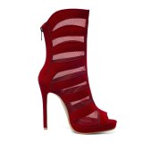 Arden Furtado Summer Fashion Trend Women's Shoes red Classics Wire side Sexy Elegant Short Boots Ladies Boots Zipper Big size 54