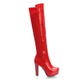 Arden Furtado Fashion Women's Shoes Winter Elegant Ladies Boots red Zipper platform Over The Knee High Boots