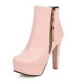 Arden Furtado Fashion Women's Shoes Winter Pointed Toe Chunky Heels Sexy Elegant Ladies Boots pure color Zipper Short Boots