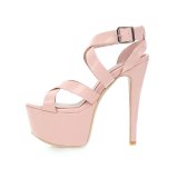 Arden Furtado Summer Fashion Trend Women's Shoes pure color white Buckle Sandals Waterproof Narrow Band Classics pink