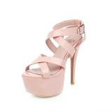 Arden Furtado Summer Fashion Trend Women's Shoes pure color white Buckle Sandals Waterproof Narrow Band Classics pink
