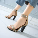 Arden Furtado Summer Fashion Trend Women's Shoes  Sexy Elegant  Matte pure color Crystal Rhinestone Classics Sandals