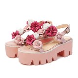 Arden Furtado Summer Fashion Trend Women's Shoes Flowers Narrow Band Sweet Buckle Waterproof Classics Sandals