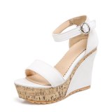 Arden Furtado Summer Fashion Trend Women's Shoes white Waterproof Elegant Sandals Buckle pure color White Sexy Concise Classics