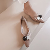 Arden Furtado Summer Fashion Trend Women's Shoes  beige pink Mature Pointed Toe Classics pure color Slip-on flats Pumps Loafers