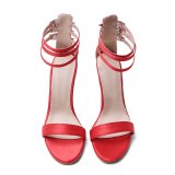 Arden Furtado Summer Fashion Women's Shoes Stilettos Heels Buckle pure color red Sexy Elegant Narrow Band Sandals Big size 47