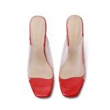 Arden Furtado Summer Fashion Trend Women's Shoes Stilettos Heels  red Concise PVC Slippers Sexy Elegant Classics Big size 48