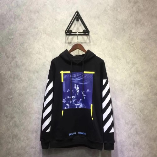 Falection 17fw Off White Caravaggio Diag Over Hoodie SEEING THINGS Sweatshirt