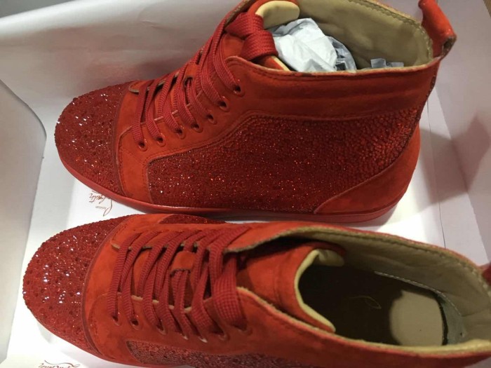 Falection 17fw Christian L CL Red Sole Crystal Shining Sneakers