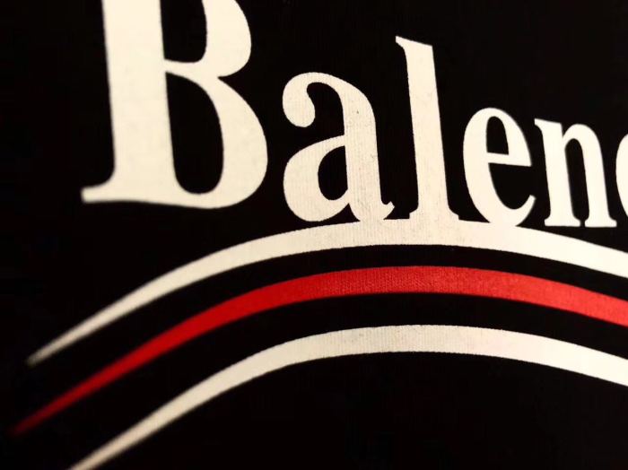 Falection 18ss Balenciaga Wave Logo Print Collette Cotton Tshirt Oversized Tee