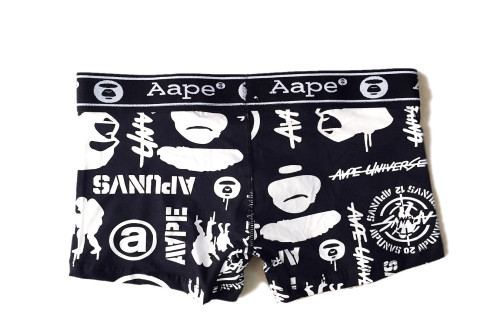Falection 2018ss AAPE APE Logo Print Modal Cotton Boxer Brief Underwear