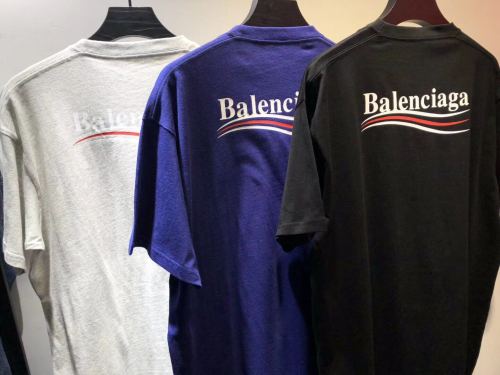 Falection 18ss Balenciaga 2018 Print Wave Logo Tshirt
