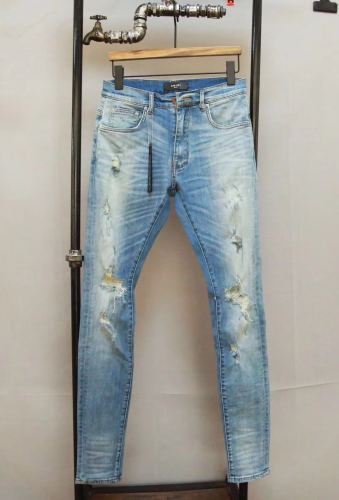 Falection 18ss AMIRI DISTRESSED RIPPED WASHED DENIM JEANS