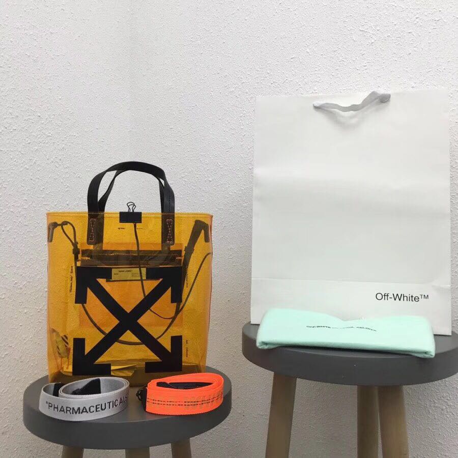 off white pvc tote bag