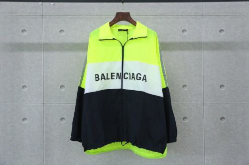 Falection 18fw Balenciaga Green Yellow Poplin Track Jacket