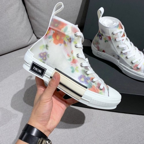 CHRISTIAN DIOR FLOWER PATTERN B23 OBLIQUE HIGH/LOW TOP SNEAKERS