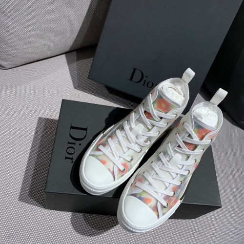 CHRISTIAN DIOR FLOWER PATTERN B23 OBLIQUE HIGH/LOW TOP SNEAKERS