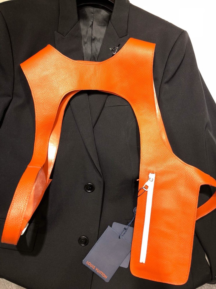 Orange Emboss LV Leather Keychain – MikesTreasuresCrafts