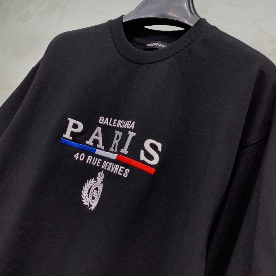 balenciaga paris embroidered tee