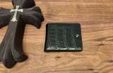 クロムハーツ ウォレット Chrome Hearts クロスボタン 二つ折り財布 メンズ クロコダイル