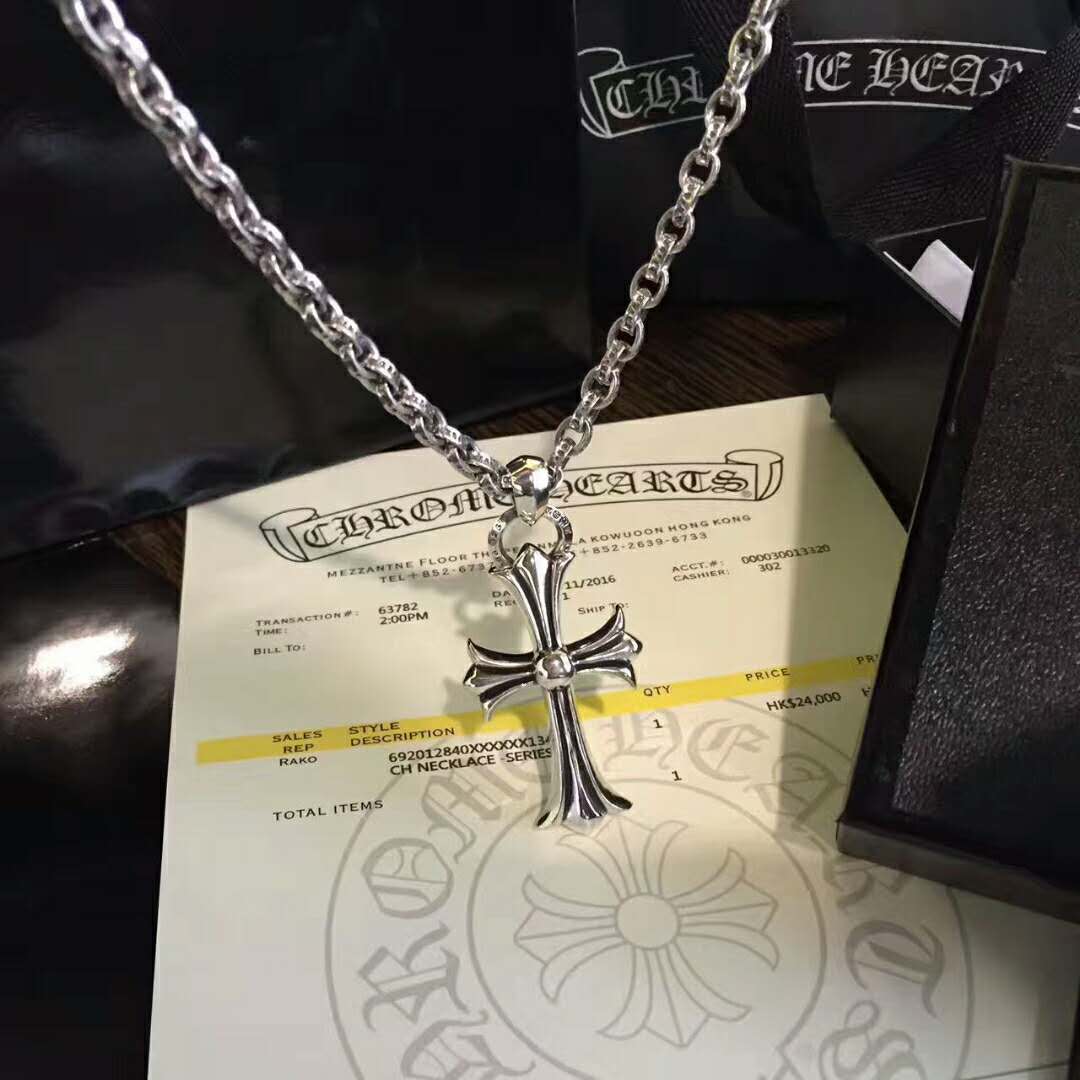 クロムハーツ ネックレス Chrome Hearts CHクロス ネックレス シルバー