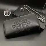 クロムハーツ 財布 Chrome Hearts 2019新作  ジップ ウォレット 3セメタリークロス w014p48