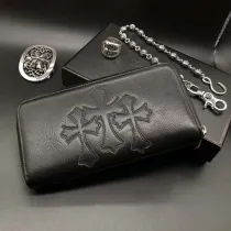 クロムハーツ 財布 Chrome Hearts 2019新作  ジップ ウォレット 3セメタリークロス w014p48